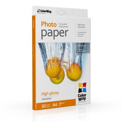 Фотопапір глянець 200г/м, A4 (50 арк.) ColorWay