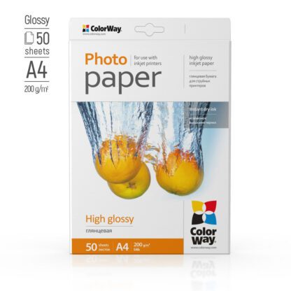 Фотопапір глянець 200г/м, A4 (50 арк.) ColorWay