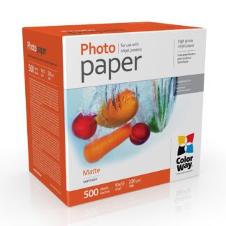 Фотопапір матовий 220г/м, 10x15 (500 арк) ColorWay