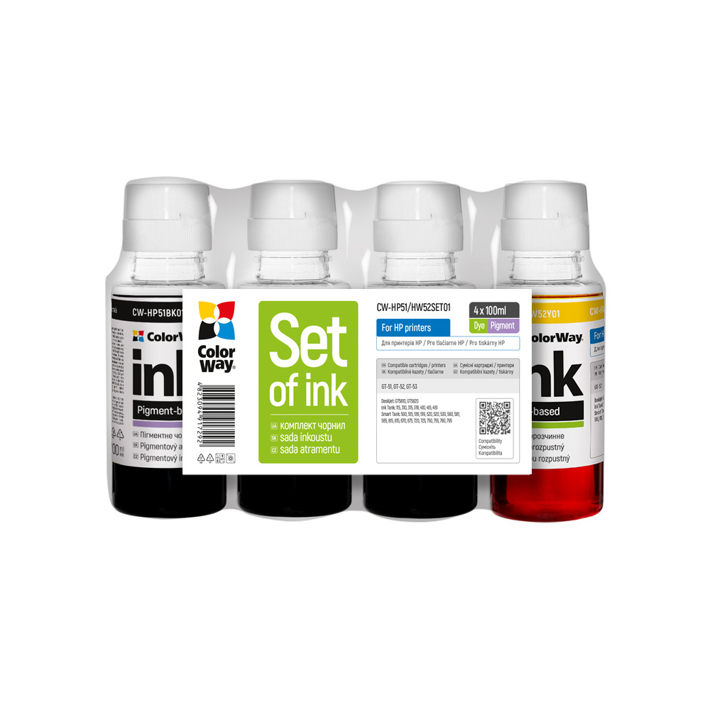 Комплект чорнил для HP 115/315/415 Ink Tank (4х100мл) ColorWay